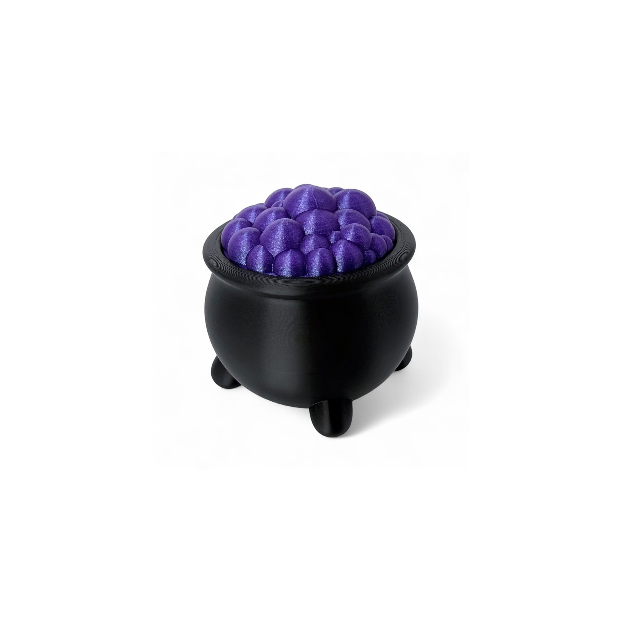 Black Witch’s Cauldron with Bubbling Purple Lid