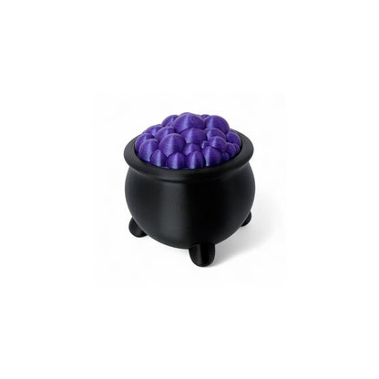 Black Witch’s Cauldron with Bubbling Purple Lid