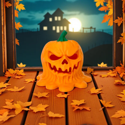 Melting Halloween Pumpkin with Tealight (Small)