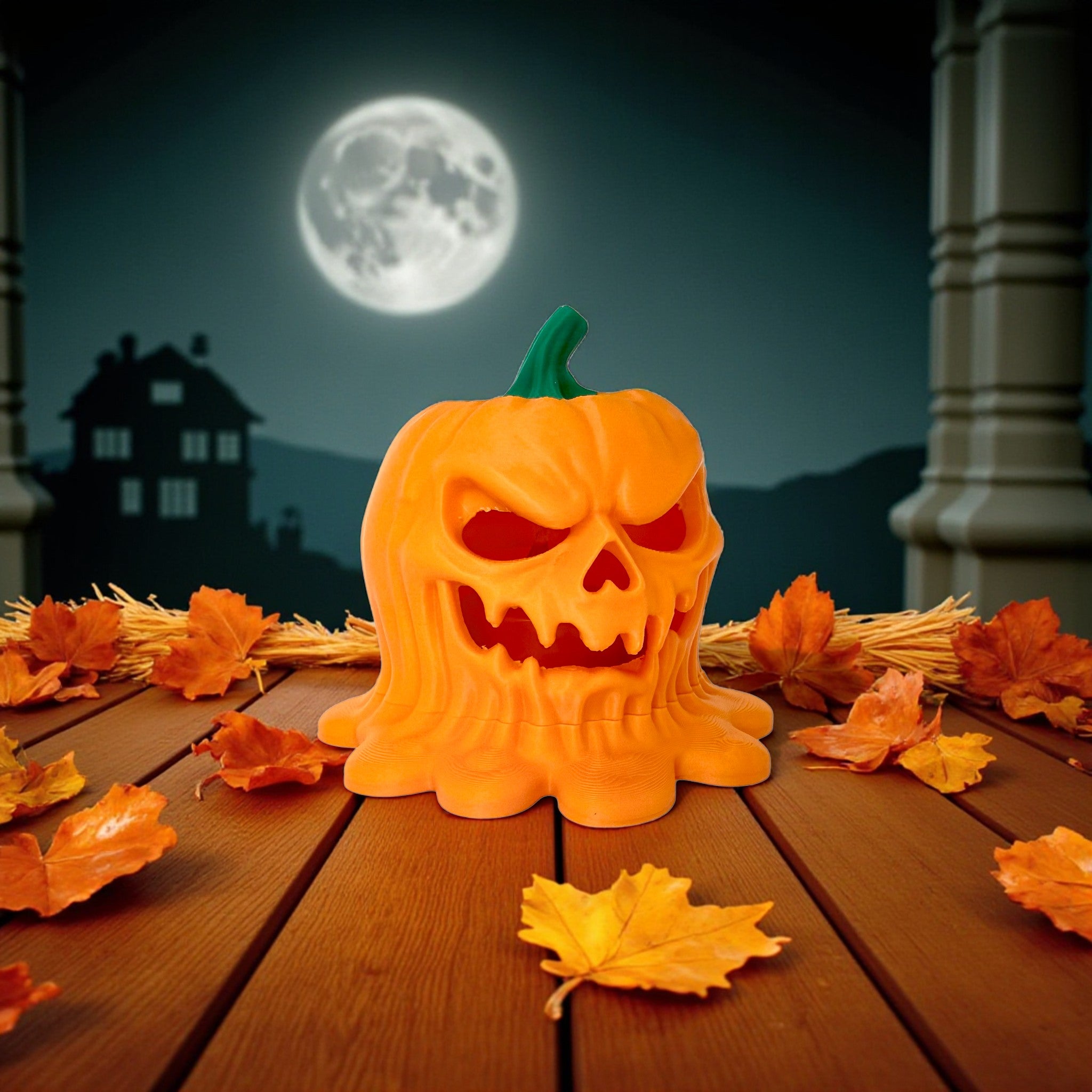 Melting Halloween Pumpkin with Tealight (Small)