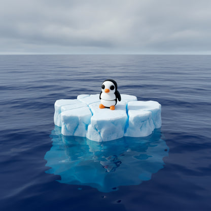 Penguin sitting on an Iceberg