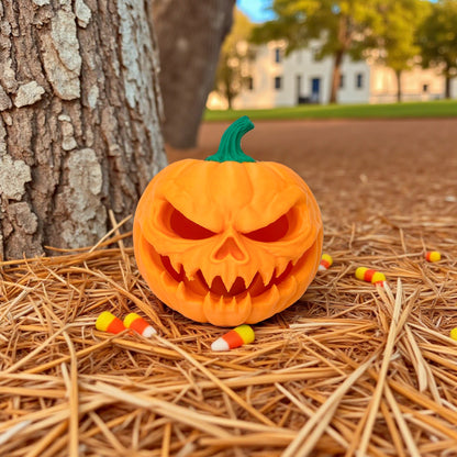 Scary Halloween Tealight Pumpkin (Medium)